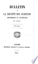 Bulletin de la Société des sciences historiques et naturelles de l'Yonne