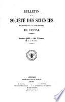 Bulletin de la Société des Sciences Historiques et Naturelles de l'Yonne
