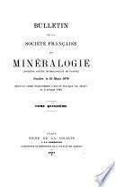 Bulletin de la Société française de minéralogie et de cristallographie