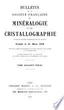 Bulletin de la Société française de minéralogie et de cristallographie