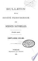 Bulletin de la Société fribourgeoise des sciences naturelles
