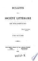 Bulletin de la societe litteraire de Strasbourg