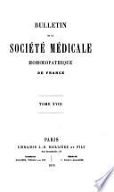 Bulletin de la Société médicale homœopathique de France