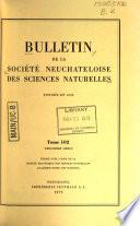 Bulletin de la Société Neuchâteloise des Sciences Naturelles