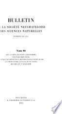 Bulletin de la Société neuchâteloise des sciences naturelles