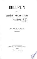 Bulletin de la Société Philomatique Vosgienne