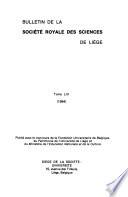 Bulletin de la Société royale des sciences de Liège