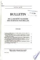 Bulletin de la Société vaudoise des sciences naturelles