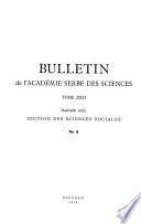 BULLETIN de l’ACADÉMIE SERBE DES SCIENCES TOME XXII
