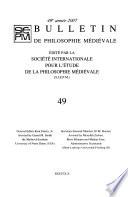 Bulletin de philosophie médiévale