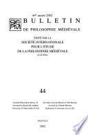 Bulletin de philosophie médiévale