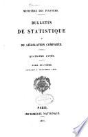 Bulletin de statistique et de législation comparée