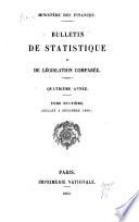 Bulletin de statistique et de législation comparée