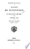 Bulletin de statistique et de législation comparée