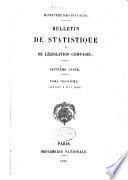 Bulletin de statistique et de législation comparée