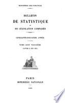 Bulletin de statistique et de législation comparée