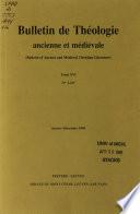 Bulletin de théologie ancienne et médiévale