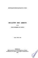 Bulletin des arrêts de la Cour suprême de justice