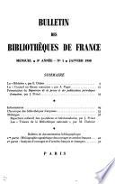 Bulletin des bibliothèques de France