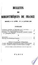 Bulletin des bibliothèques de France