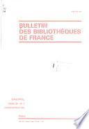Bulletin des bibliothèques de France