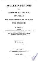 [Bulletin des lois de la République Française / 1 ] ; Bulletin des lois du Royaume de France. Partie I