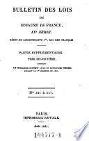 Bulletin des lois de la Republique Francaise