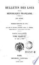 Bulletin des lois de la Republique Francaise