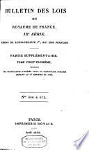 Bulletin des lois de la République Française