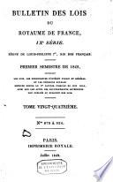 Bulletin des lois de la République Française