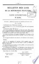 Bulletin des lois de la République Française