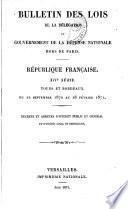 Bulletin des lois de la République franc̜aise