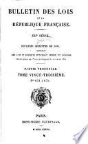 Bulletin des lois de la République franc̜aise