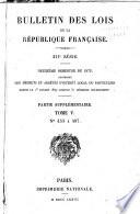 Bulletin des lois de la République franc̜aise