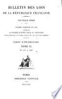 Bulletin des lois de la République franc̜aise