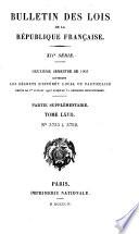 Bulletin des lois de la République franc̜aise