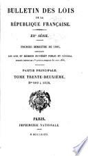 Bulletin des lois de la République franc̜aise