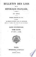 Bulletin des lois de la République franc̜aise