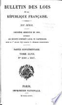 Bulletin des lois de la République franc̜aise