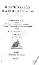 Bulletin des lois de la République franc̜aise