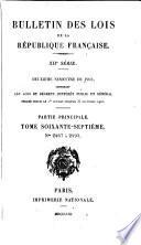 Bulletin des lois de la République franc̜aise