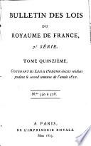 Bulletin des lois de la République franc̜aise