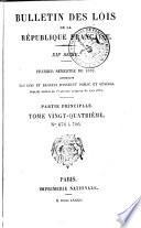 Bulletin des lois de la République franc̜aise