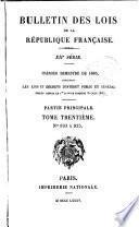 Bulletin des lois de la République franc̜aise