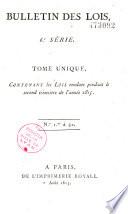 Bulletin des lois. Partie principale