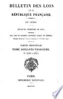 Bulletin des lois. Partie principale