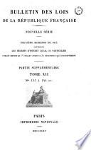Bulletin des lois. Partie supplémentaire