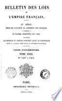 Bulletin des lois. Partie supplémentaire