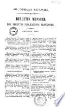 Bulletin des récentes publications françaises