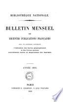 Bulletin des récentes publications françaises